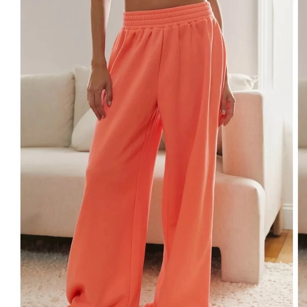 Urban Outfitters Out From Under Zippy Wide Leg Pants ~ XS ~ Heathered Tangerine - Picture 7 of 10
